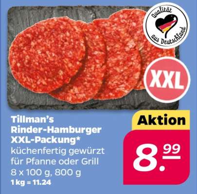 Tillman’s Rinder-Hamburger XXL-Packung