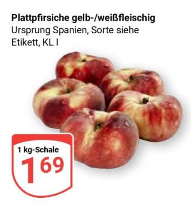Plattpfirsiche gelb-/weißfleischig