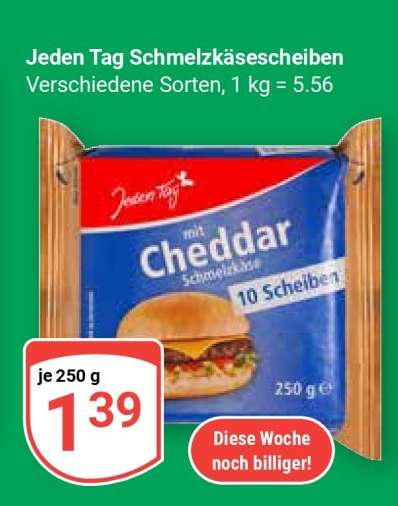 Jeden Tag Schmelzkäsescheiben