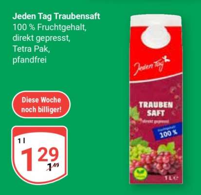 Jeden Tag Traubensaft