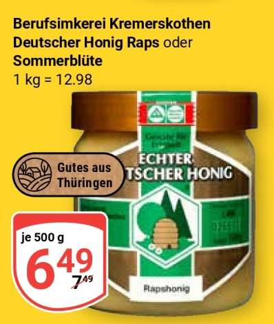 Berufsimkerei Kremerskothen Deutscher Honig Raps oder Sommerblüte