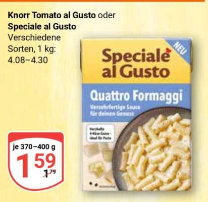 Knorr Tomato al Gusto oder Speciale al Gusto
