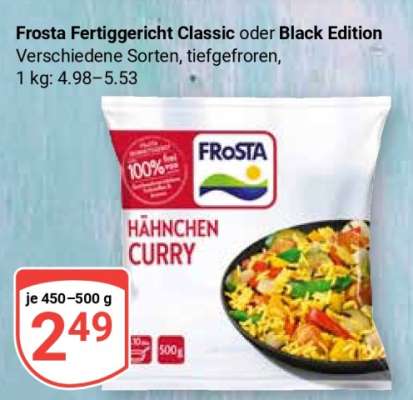 Frosta Fertiggericht Classic oder Black Edition