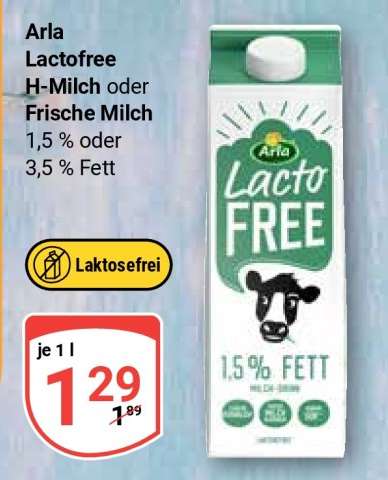 Arla Lactofree H-Milch oder Frische Milch