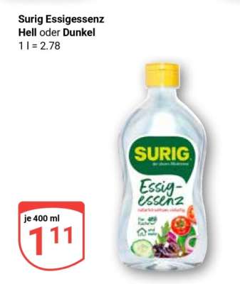 Surig Essigessenz Hell oder Dunkel