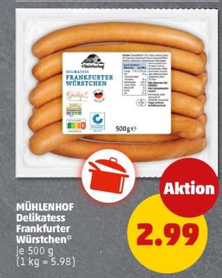 MÜHLENHOF Delikatess Frankfurter Würstchen