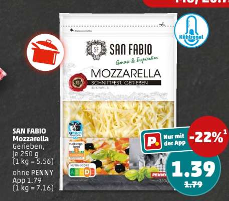 SAN FABIO Mozzarella Gerieben