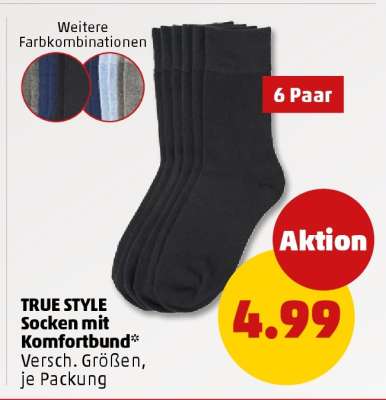TRUE STYLE Socken mit Komfortbund