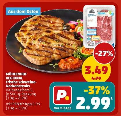 MÜHLENHOF REGIONAL Frische Schweine-Nackensteaks