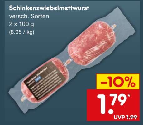 Schinkenzwiebelmettwurst