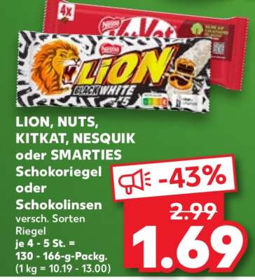 LION, NUTS, KITKAT, NESQUIK oder SMARTIES