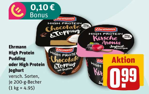 Ehrmann High Protein Pudding oder High Protein Joghurt