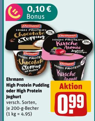 Ehrmann High Protein Pudding oder High Protein Joghurt
