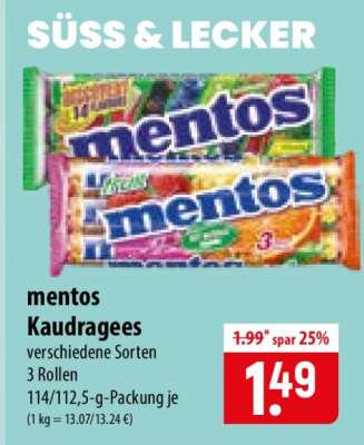 MENTOS Kaudragees