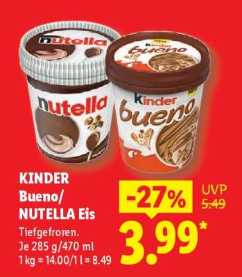KINDER Bueno/NUTELLA Eis