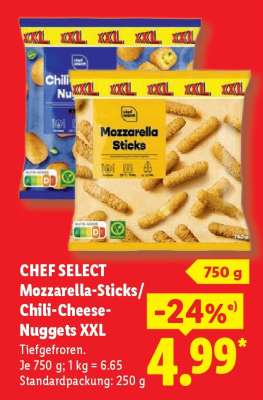 Chef Select Mozzarella-Sticks/Chili-Cheese-Nuggets XXL