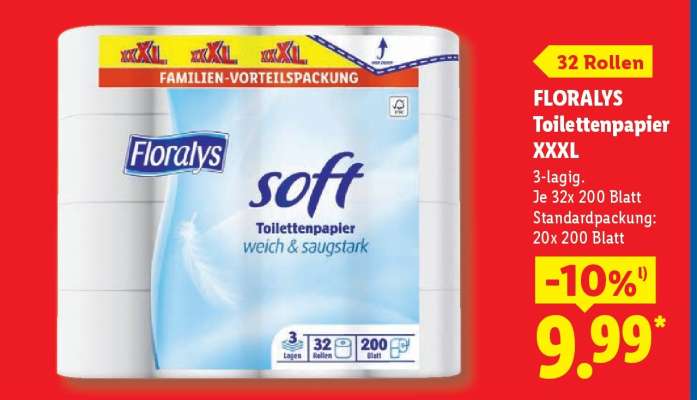 Floralys Toilettenpapier XXXL