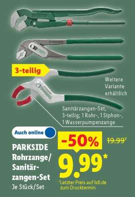 PARKSIDE Rohrzange/Sanitärzangen-Set