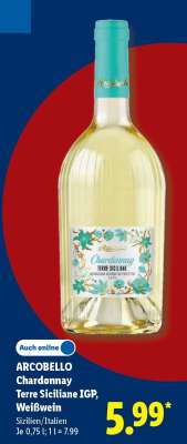 ARCOBELLO Chardonnay Terre Siciliane IGP, Weißwein