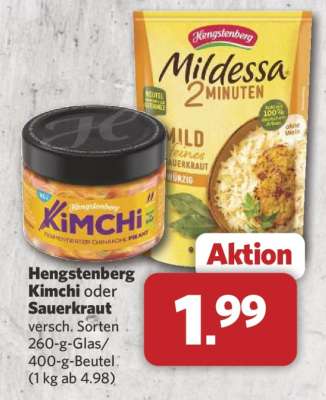 Hengstenberg Kimchi oder Sauerkraut