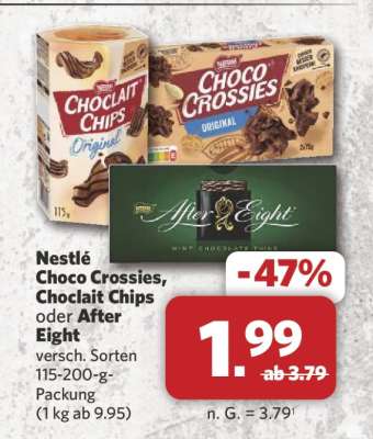 Nestlé Choco Crossies, Chocolait Chips oder After Eight