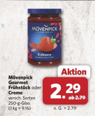 Mövenpick Gourmet Frühstück oder Creme