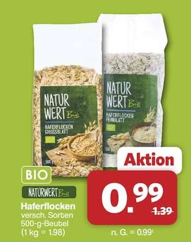 NATURWERT Bio Haferflocken