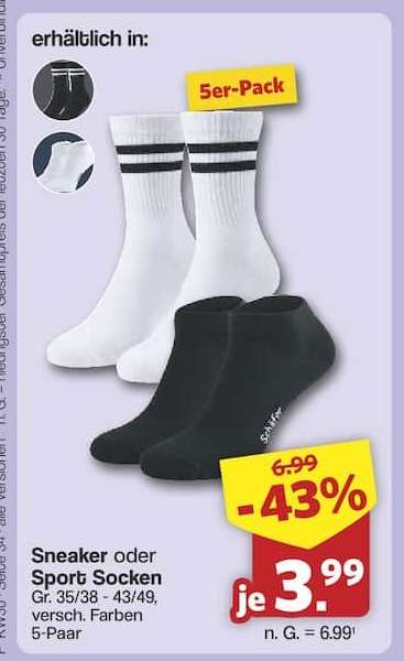 Sneaker oder Sports Socken