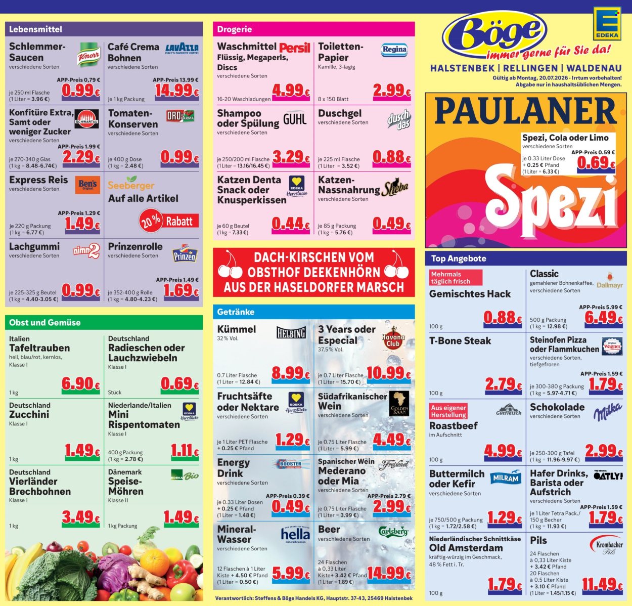Edeka Prospekte  - 20.07.2026 - 25.07.2026. Seite 1