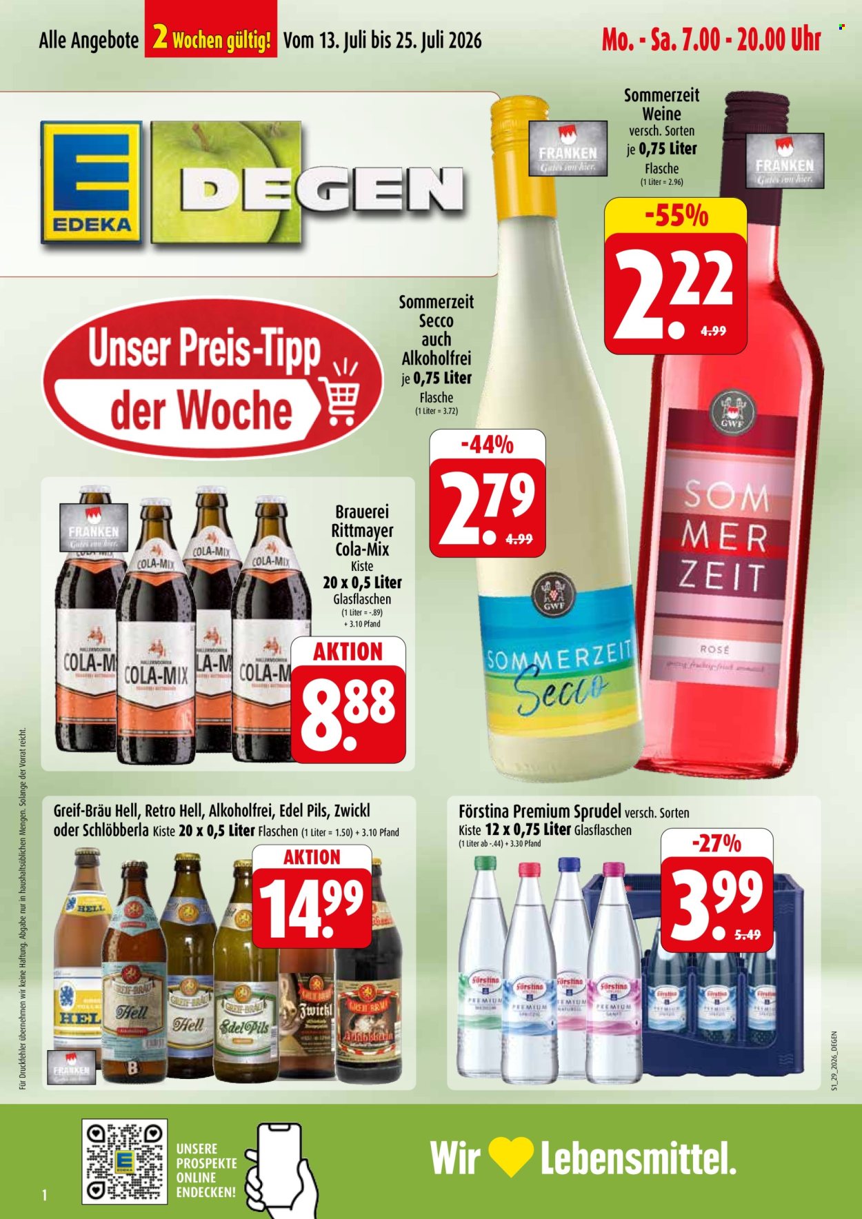 Edeka Prospekte  - 20.07.2026 - 25.07.2026. Seite 1