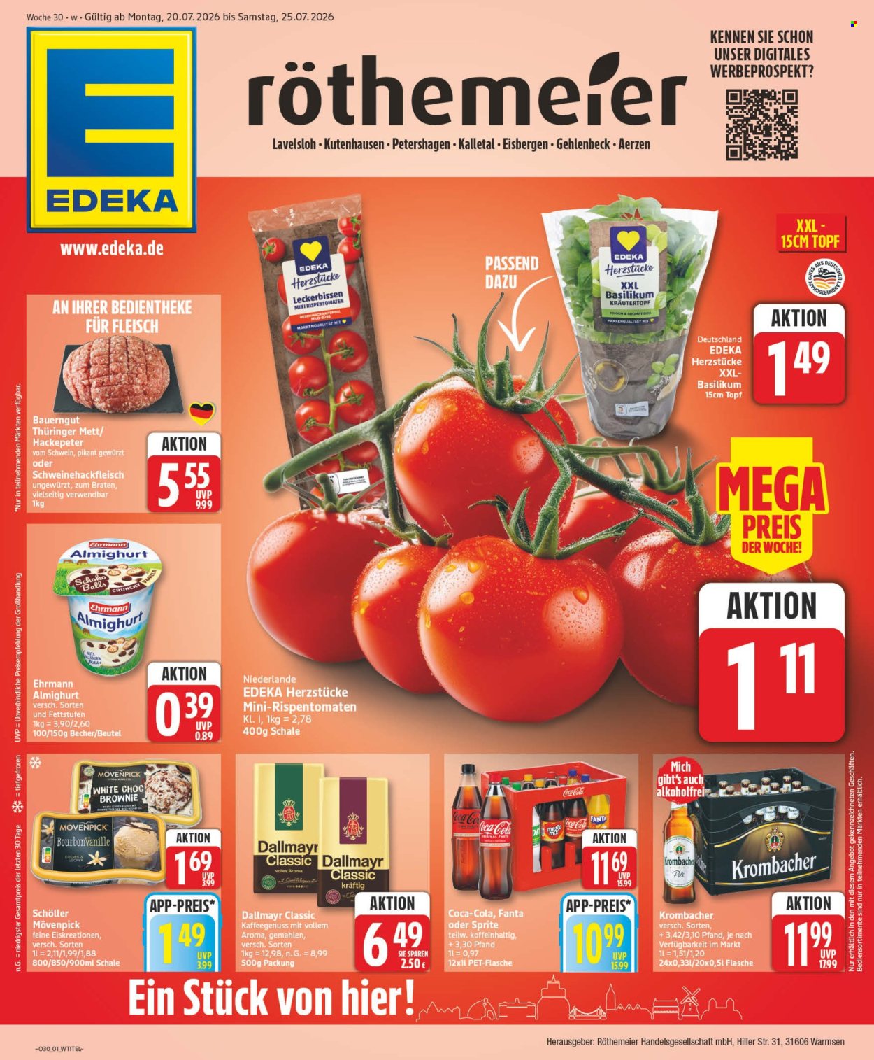 Edeka Prospekte  - 20.07.2026 - 25.07.2026. Seite 1