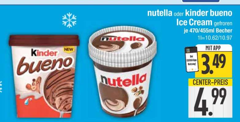 Nutella oder Kinder Bueno Ice Cream