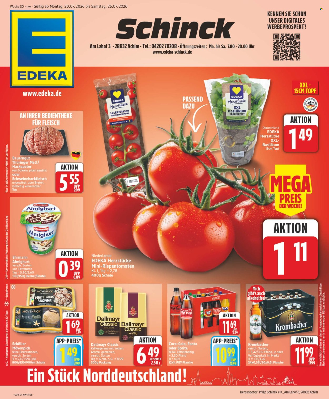 Edeka Prospekte  - 20.07.2026 - 25.07.2026. Seite 1