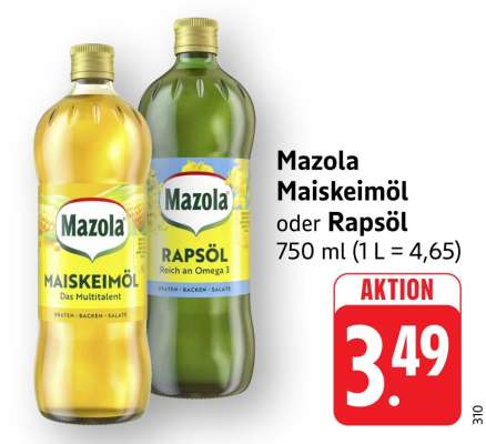 Mazola Maiskeimöl oder Rapsöl