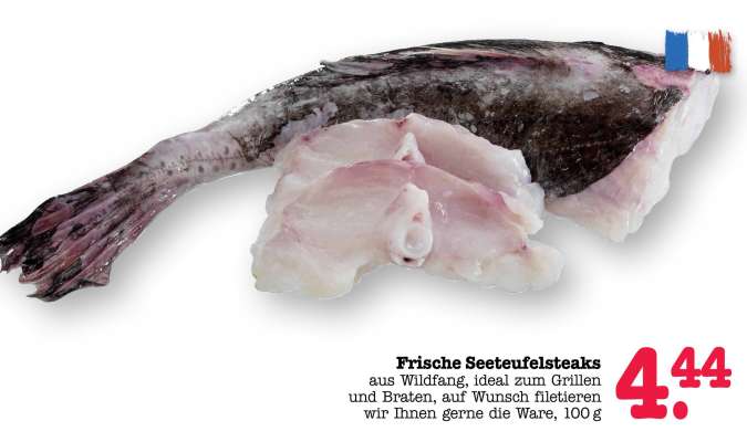 Frische Seeteufelsteaks