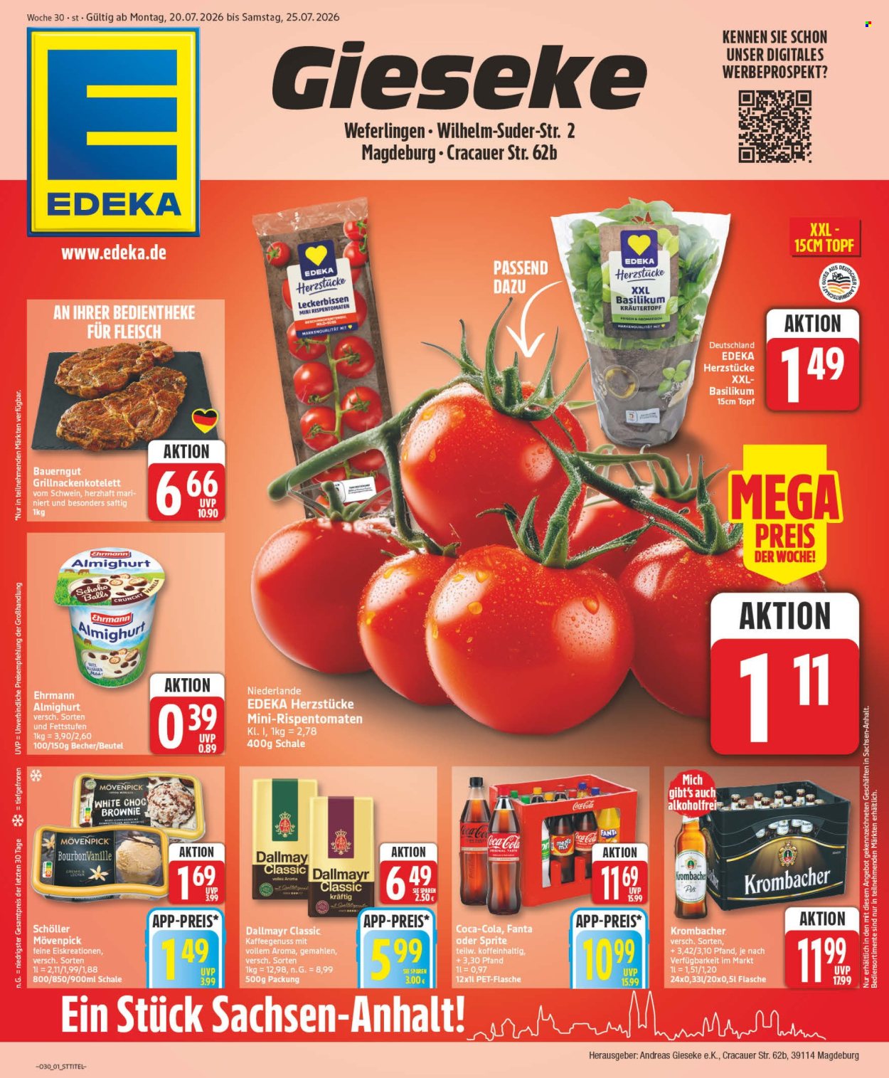 Edeka Prospekte  - 20.07.2026 - 25.07.2026. Seite 1