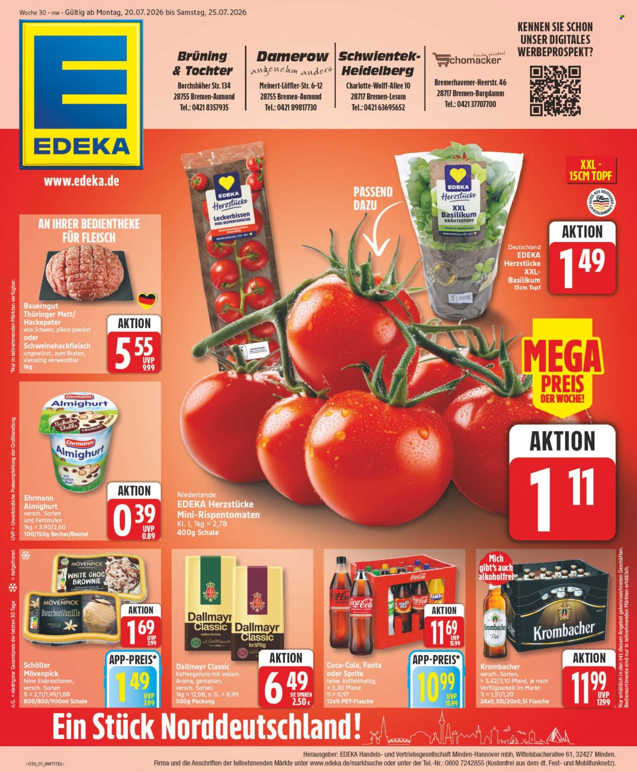 Edeka Prospekte  - 20.07.2026 - 25.07.2026. Seite 1