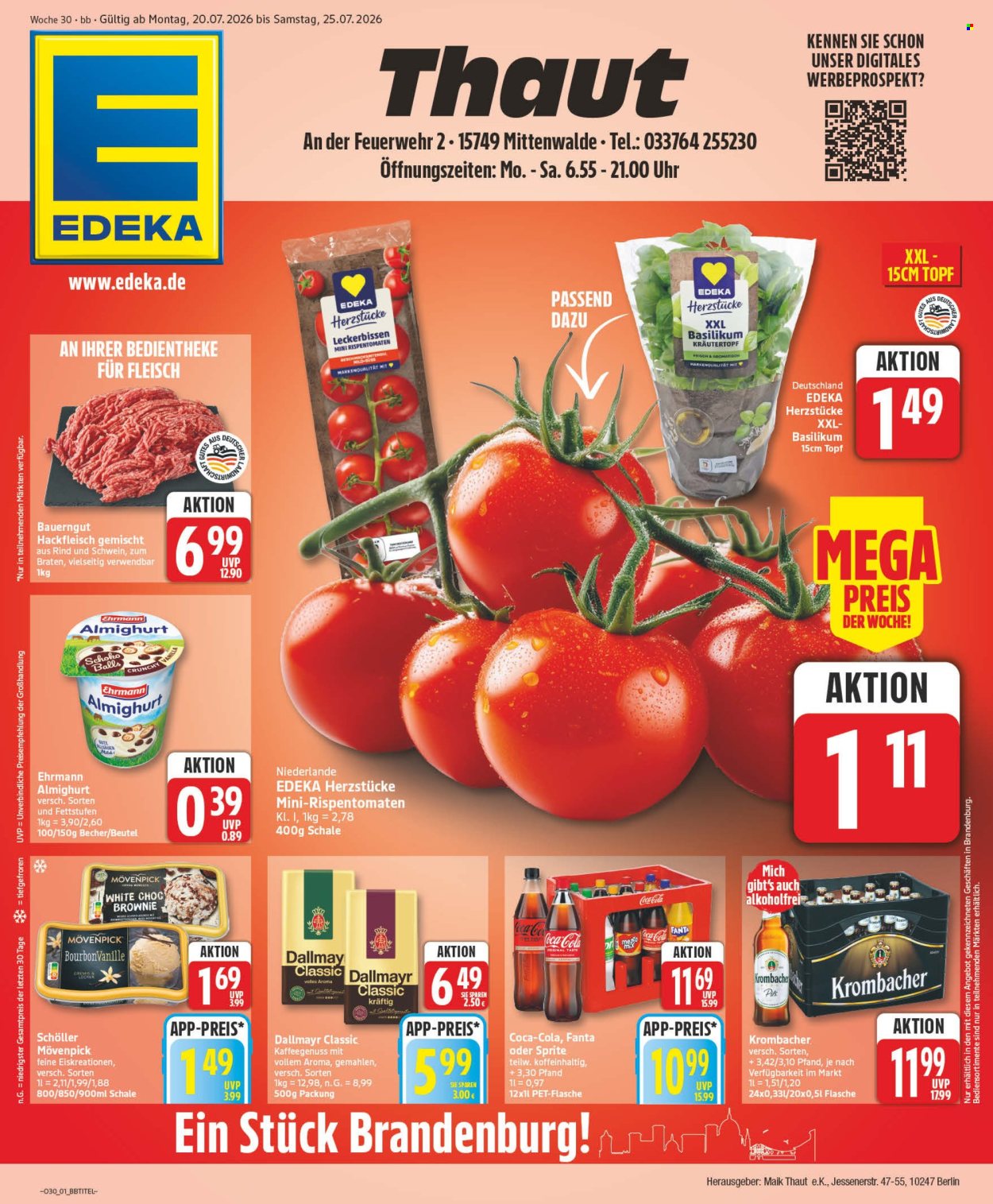Edeka Prospekte  - 20.07.2026 - 25.07.2026. Seite 1