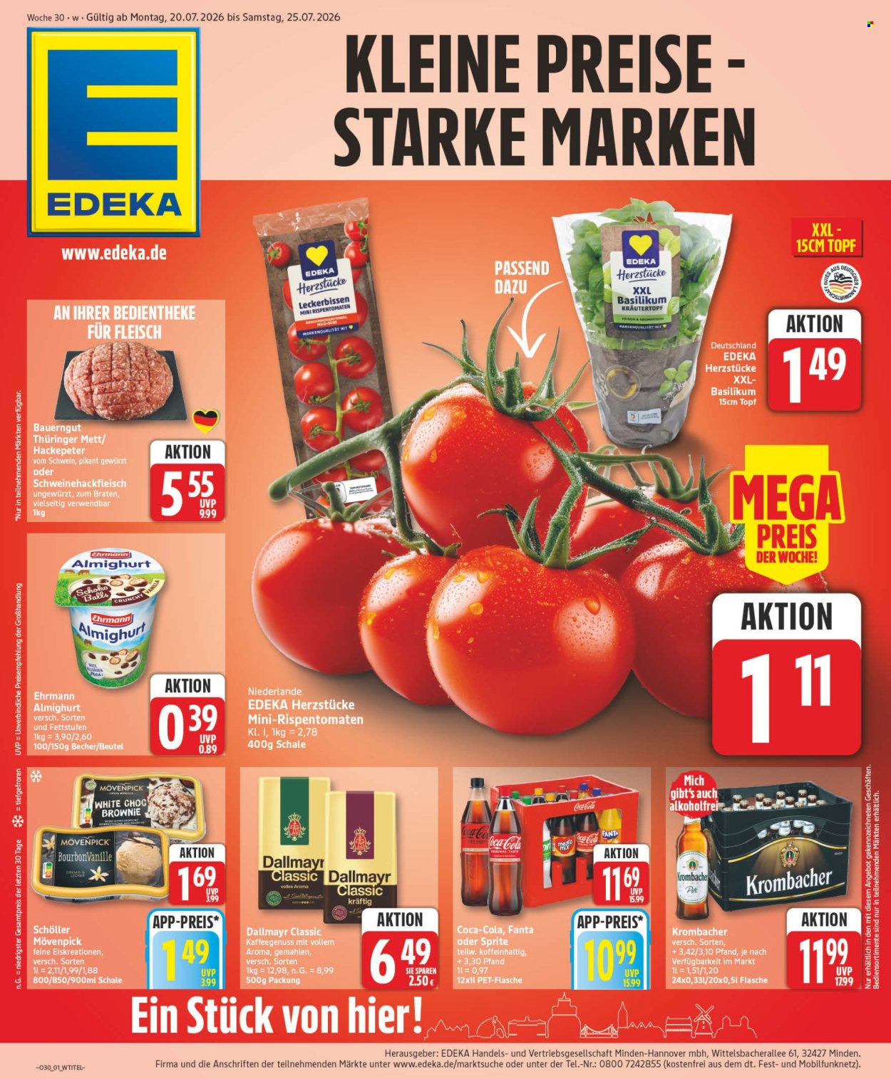 Edeka Prospekte  - 20.07.2026 - 25.07.2026. Seite 1