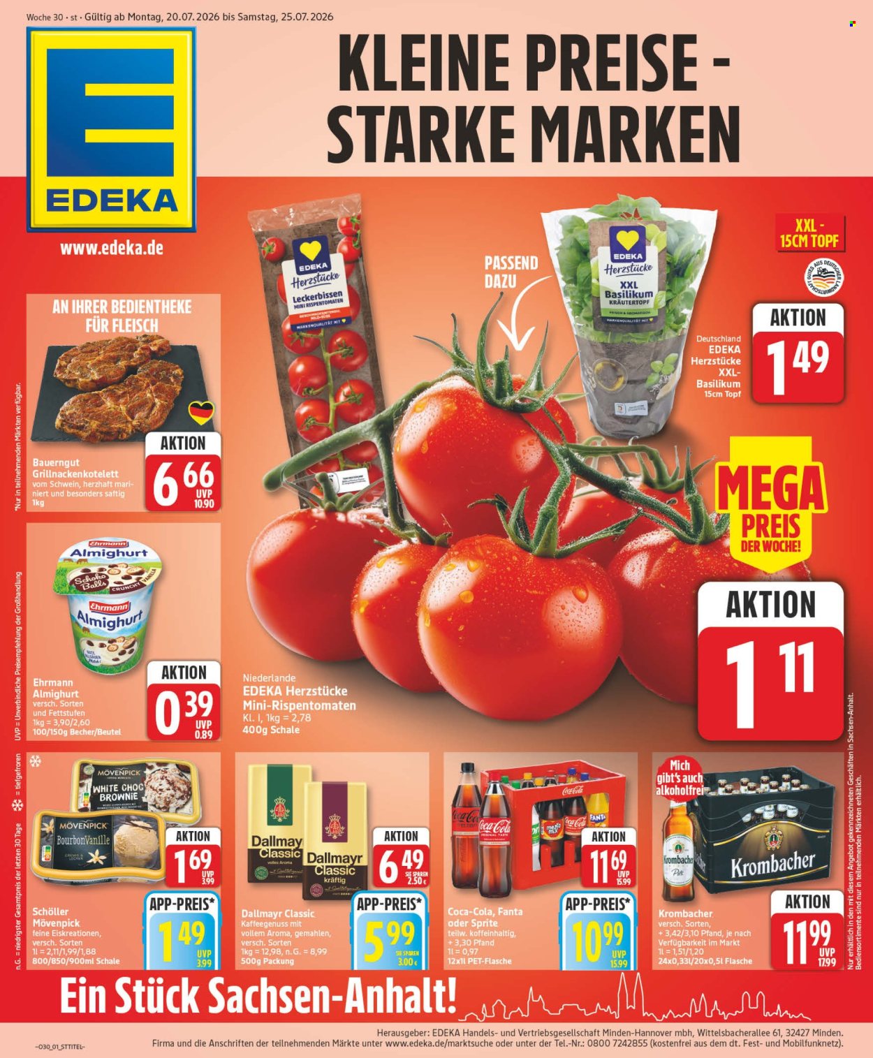 Edeka Prospekte  - 20.07.2026 - 25.07.2026. Seite 1