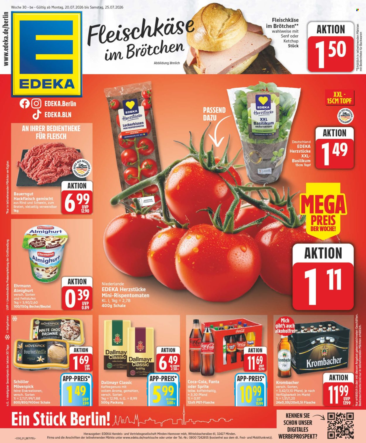 Edeka Prospekte  - 20.07.2026 - 25.07.2026. Seite 1