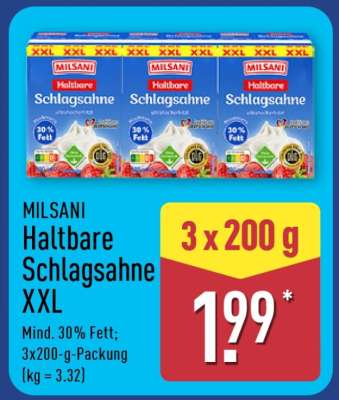MILSANI Haltbare Schlagsahne XXL