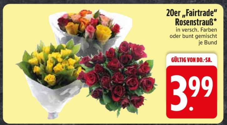 20er „Fairtrade“ Rosenstrauß