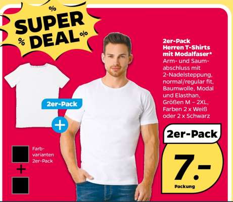2er-Pack Herren T-Shirts mit Modalfaser