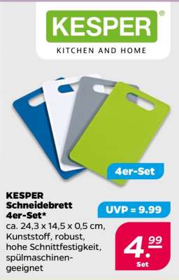KESPER Schneidebrett 4er-Set