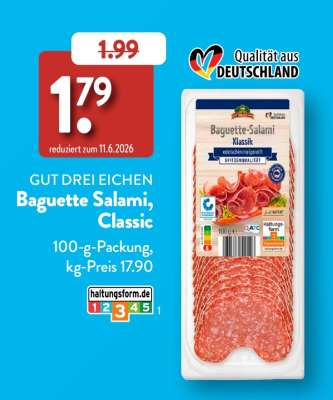 GUT DREI EICHEN Baguette Salami, Classic