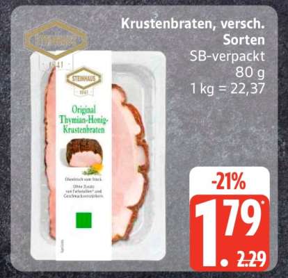 Krustenbraten, versch. Sorten