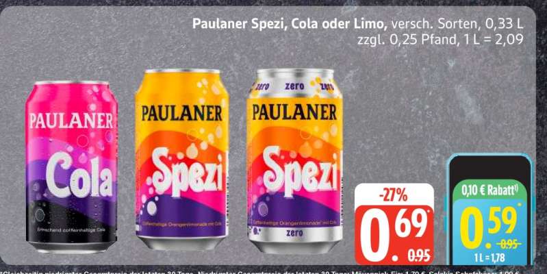 PAULANER Spezi, Cola oder Limo