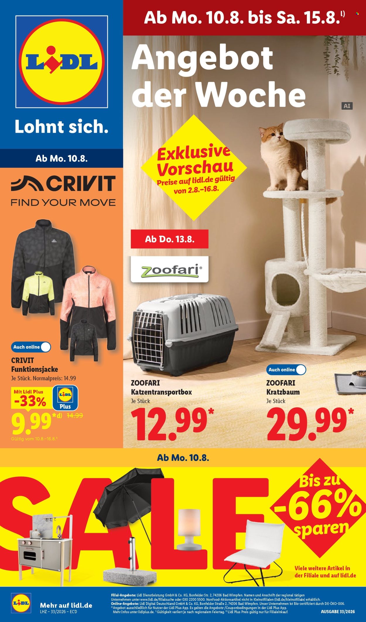 Lidl Prospekte  - 10.08.2026 - 15.08.2026. Seite 1