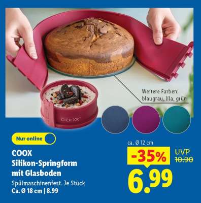 COOX Silikon-Springform mit Glasboden